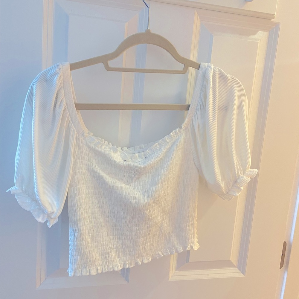 White ruched shirt